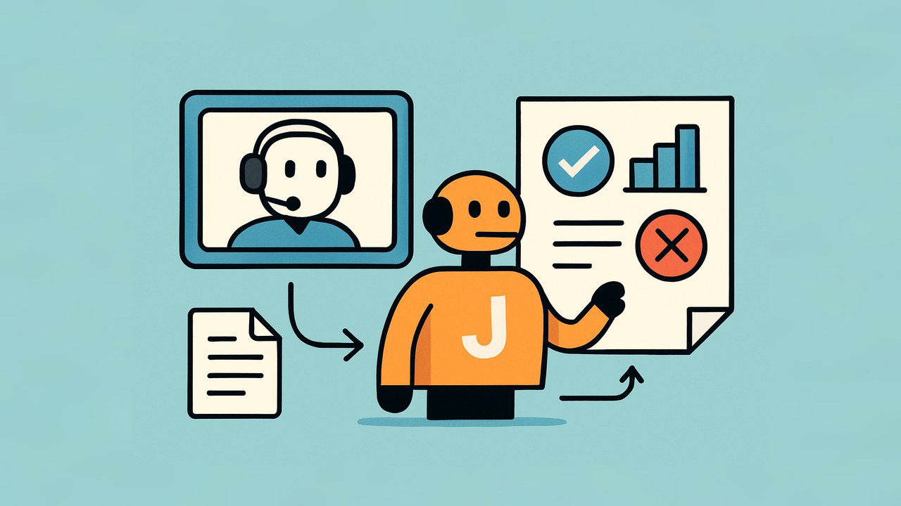 Schema van een app die context naar Jev stuurt en een keuze, score of ja-nee-beslissing met kans terugkrijgt